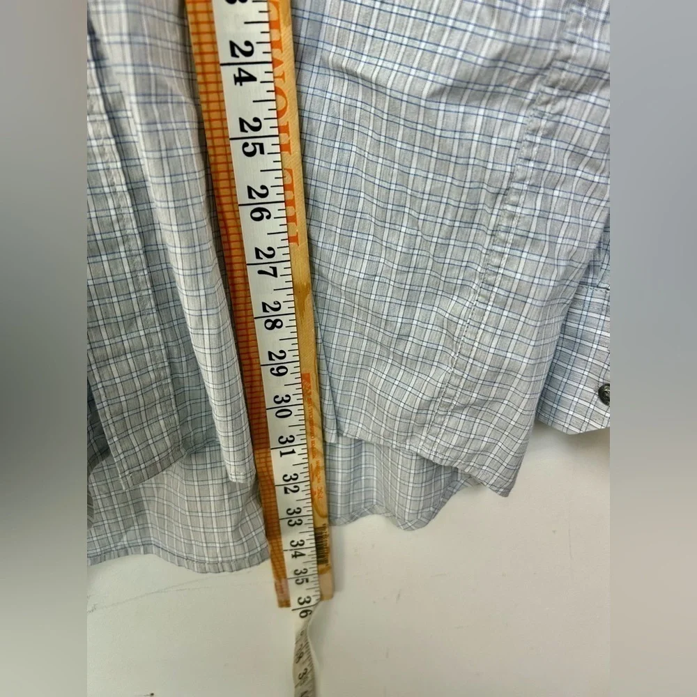 LACOSTE MENS STRIPED BUTTON DOWN SHIRT BLUE GRAY SIZE 42 Us L Minimalist classic